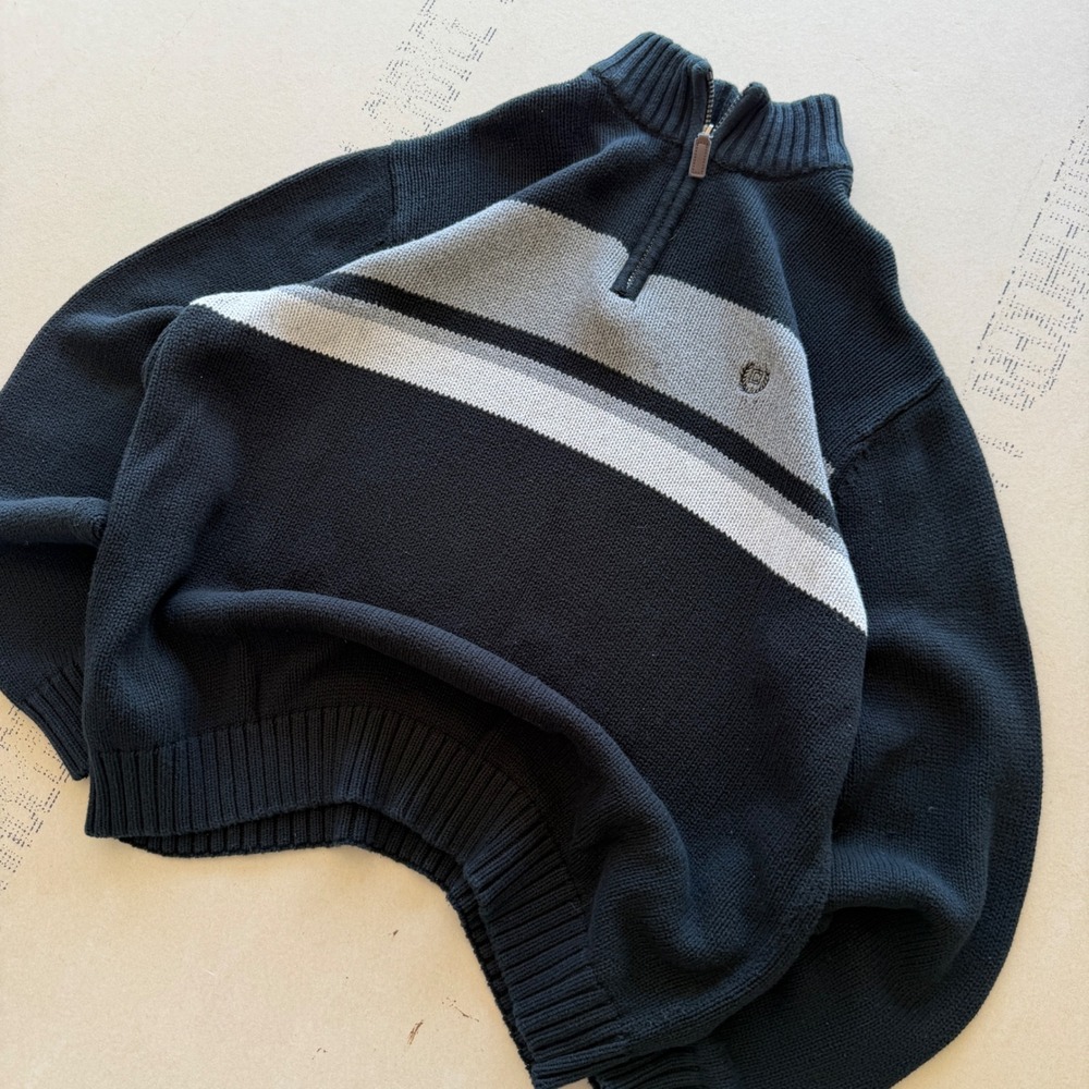Y2K Chaps Quarter Zip Sweater